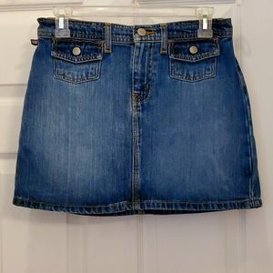 EUC Polo Ralph Lauren Bleu Flap Pocket Mini Skirt Women's 2